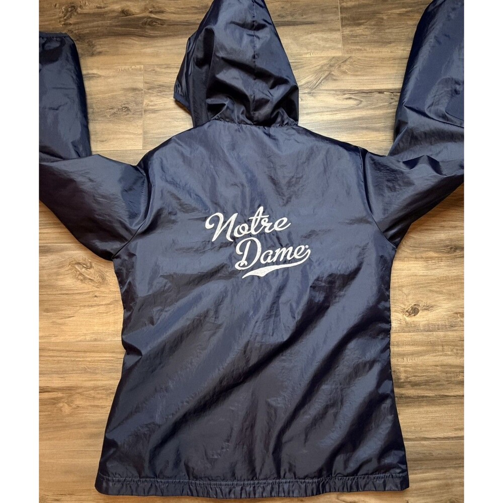 Champion Women's Lined Windbreaker - Notre Dame - Size L Long Sleeve Navy